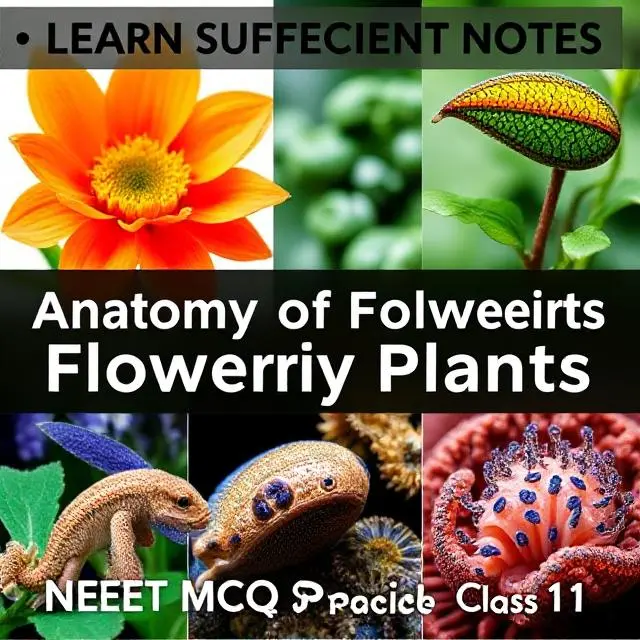 Diagram showing cross-section of monocot and dicot roots, stems, and leaves for NEET Class 11 Biology Chapter 6 Anatomy of Flowering Plants
